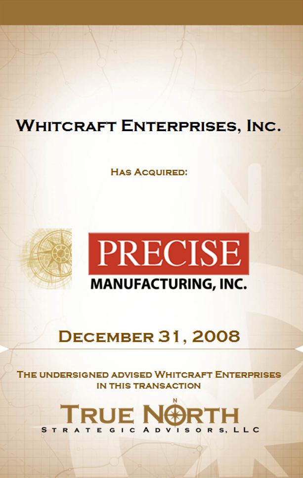 Whitcraft Enterprises Precise Manufacturing
